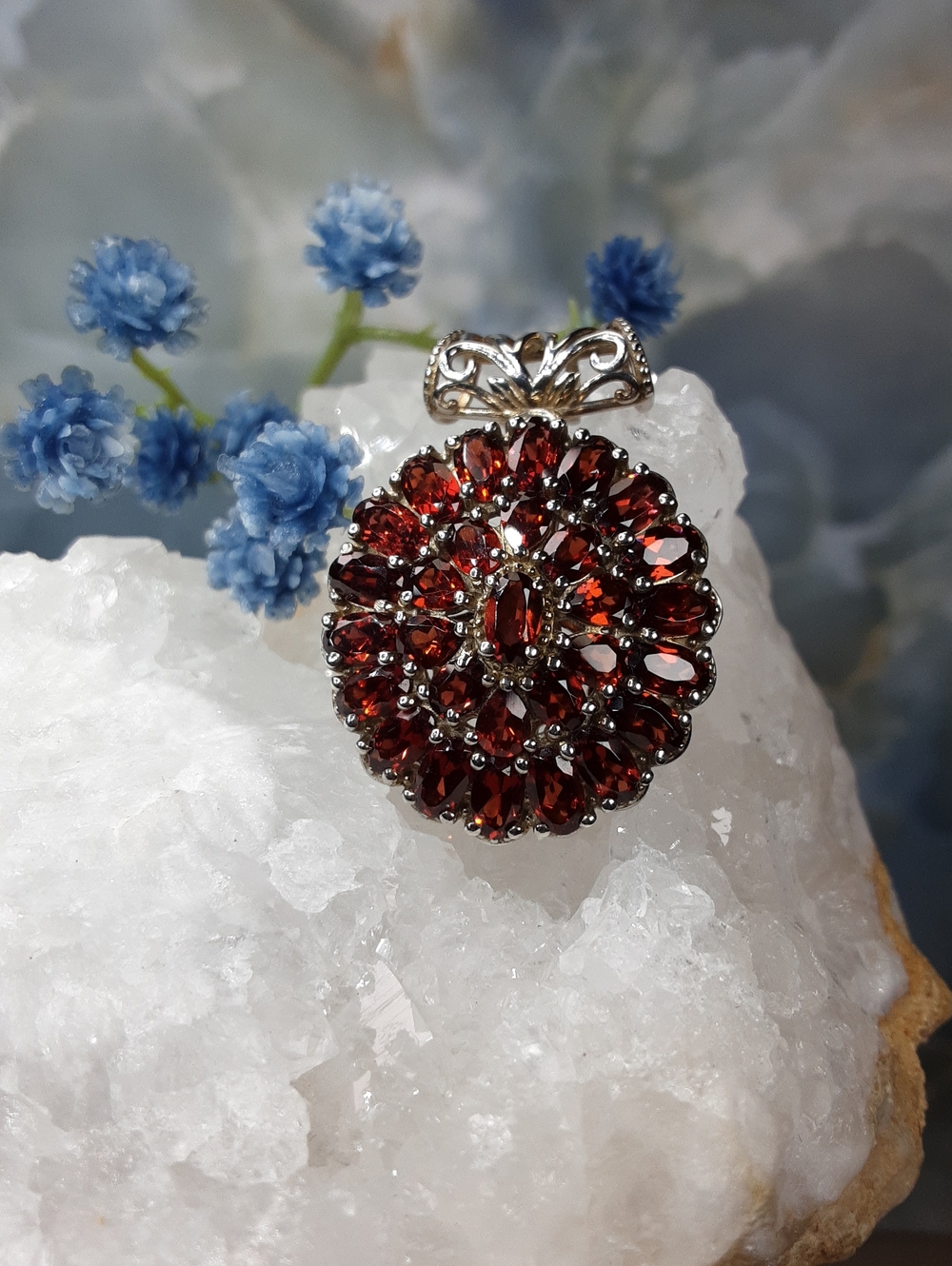 925 Red Garnet Pendant. PRICE IS FIRM.